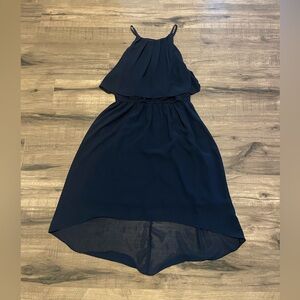 Maurices Navy Blue High Low Dress Size 6 | Flowy Sleeveless Chiffon Party Dress
